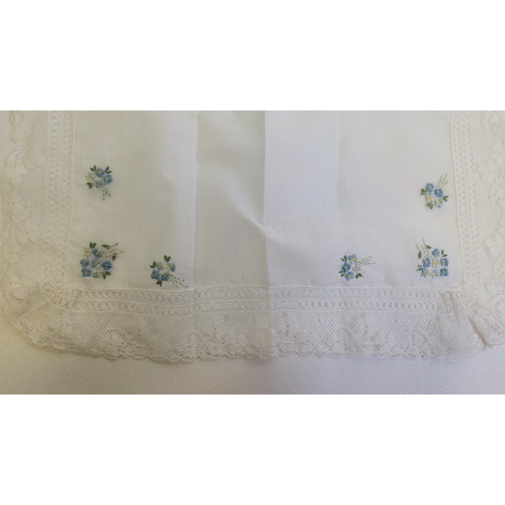 Vtg Embroidered Floral Cotton Hankie Handkerchief Switzerland RN15627 White Lace - Picture 4 of 13